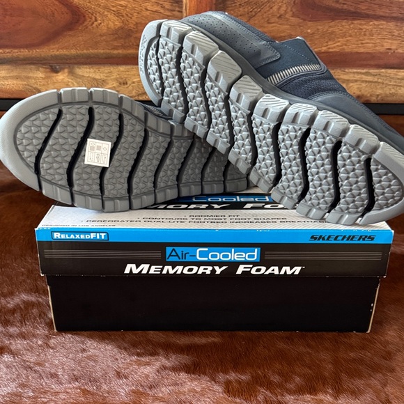 Skechers Men’s Slip-On Loafers in Dark Blue and Gray